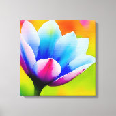 Regenboog Waterverf Flower Stretched Canvas Afdruk (Voorkant)