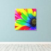 Regenboog Waterverf Flower Stretched Canvas Afdruk (Insitu (Houten vloer))