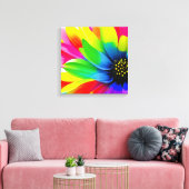 Regenboog Waterverf Flower Stretched Canvas Afdruk (Insitu (Woonkamer))