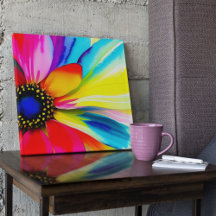 Regenboog Waterverf Flower Stretched Canvas