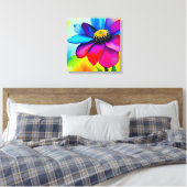 Regenboog Waterverf Flower Stretched Canvas Afdruk (Insitu (Slaapkamer))
