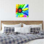 Regenboog Waterverf Flower Stretched Canvas Afdruk (Insitu (Slaapkamer))