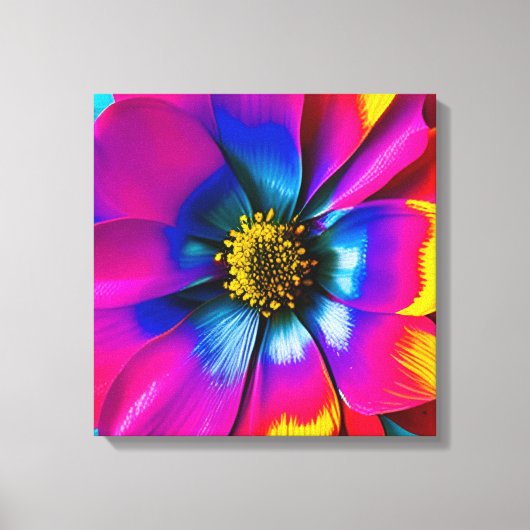 Regenboog Waterverf Flower Stretched Canvas Afdruk (Voorkant)