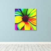 Regenboog Waterverf Flower Stretched Canvas Afdruk (Insitu (Houten vloer))