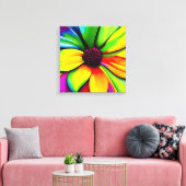 Regenboog Waterverf Flower Stretched Canvas Afdruk (Insitu (Woonkamer))