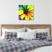 Regenboog Waterverf Flower Stretched Canvas Afdruk (Insitu (Slaapkamer))
