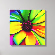 Regenboog Waterverf Flower Stretched Canvas