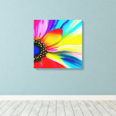 Regenboog Waterverf Flower Stretched Canvas Afdruk (Insitu (Houten vloer))