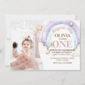 Regenboog Waterverf Foto 1e Verjaardag Kaart (Voorkant)