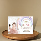 Regenboog Waterverf Foto 1e Verjaardag Kaart