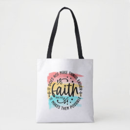 Regenboog Waterverf Geloof Lucas 1:37 Christelijke Tote Bag