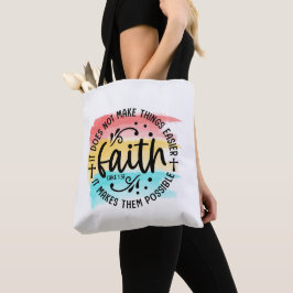 Regenboog Waterverf Geloof Lucas 1:37 Christelijke Tote Bag