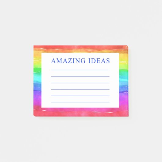 Regenboog Waterverf Geweldige Ideeën Post-it® Notes (Voorkant)