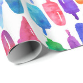 Regenboog Waterverf Ice Cream Kegel Popsicles Kind Cadeaupapier (Rol Hoek)