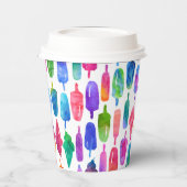 Regenboog Waterverf Ice Cream Popsicle Verjaardag Papieren Bekers (Links)