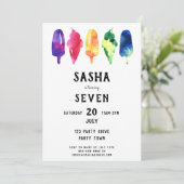 Regenboog Waterverf ijsijsjes Verjaardag Kaart (Staand voorkant)