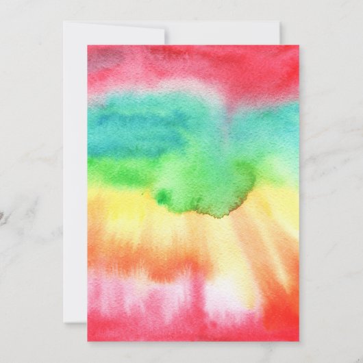 Regenboog Waterverf ijsijsjes Verjaardag Kaart (Achterkant)