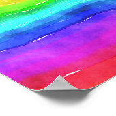 Regenboog Waterverf inktstrepen Poster (Hoek)