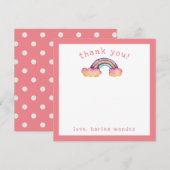 Regenboog Waterverf Kinderen Persoonlijk Bedankkaart (Voorkant / Achterkant)