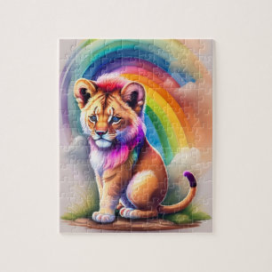 Regenboog Waterverf Kleurrijke Kleine Schattigee L Legpuzzel