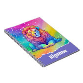 Regenboog Waterverf Leeuw met Faux Glitter Custom Notitieboek (Rechterzijde)