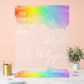 Regenboog Waterverf LGBT bruiloft begint nu Acryl Bord (Huwelijk)