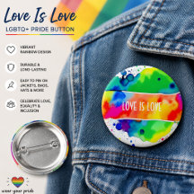 Regenboog Waterverf LGBTQ+ Pride Knop
