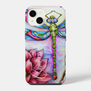 Regenboog Waterverf Libel, Personaliseer iPhone 14 Hoesje