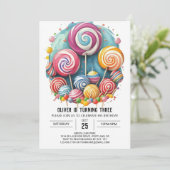 Regenboog Waterverf Lollipop Verjaardag Kaart (Staand voorkant)