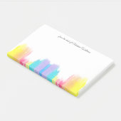 Regenboog Waterverf Mooie Gepersonaliseerde Bureau Post-it® Notes (Schuin)