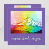 Regenboog Waterverf Mount Hood Kaart (Voorkant / Achterkant)