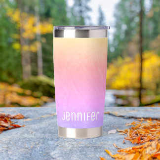 Regenboog Waterverf Naam Moderne Waterfles Geïsoleerde Drinkbeker