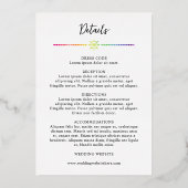 Regenboog Waterverf Nautische LGBT 2 in 1 Bruiloft Folie Uitnodiging (Achterkant)