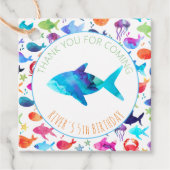 Regenboog Waterverf onder het Zee Regenboog Dank u Bedankjes Labels (Voorkant)