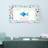 Regenboog Waterverf onder het Zee Regenboog Vis Spandoek (Beurs)