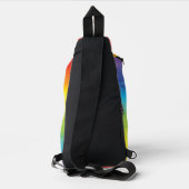 Regenboog Waterverf Paarse Rode Moderne Naam Sling Bag (Achterkant)