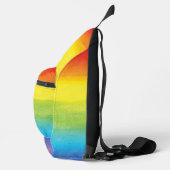 Regenboog Waterverf Paarse Rode Moderne Naam Sling Bag (Rechts)