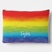 Regenboog Waterverf Paarse Rode Monogram Naam Etui (Voorkant)