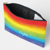 Regenboog Waterverf Paarse Rode Monogram Naam Etui (Open)