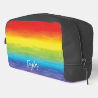 Regenboog Waterverf Paarse Rode Monogram Naam