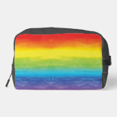 Regenboog Waterverf Paarse Rode Monogram Naam Toilettasje (Achterkant)