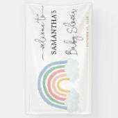 Regenboog waterverf pastel baby shower achtergrond spandoek (Verticaal)