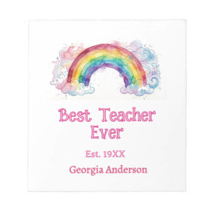 regenboog waterverf pastel beste leraar ooit est notitieblok