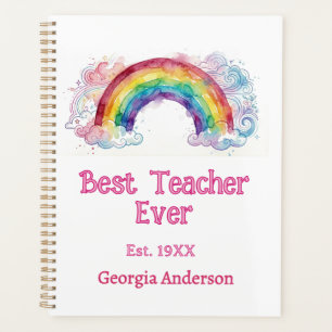 regenboog waterverf pastel beste leraar ooit est planner