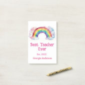 regenboog waterverf pastel beste leraar ooit est post-it® notes (Op bureau)