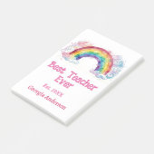 regenboog waterverf pastel beste leraar ooit est post-it® notes (Schuin)