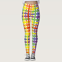 Regenboog Waterverf Plaid Kleurrijke Leggings