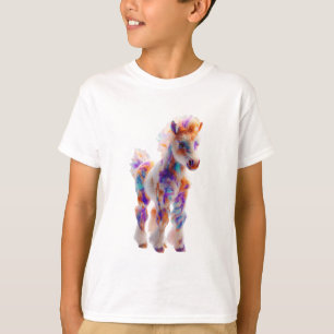 Regenboog Waterverf Pony Illustratie Kinderen T-shirt