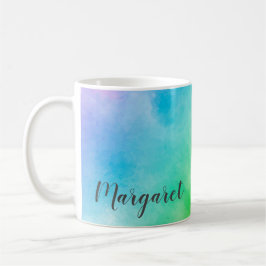Regenboog waterverf schilderen werpkussen glas coa koffiemok