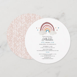 Regenboog Waterverf Script Chic Baby Borrel Kaart